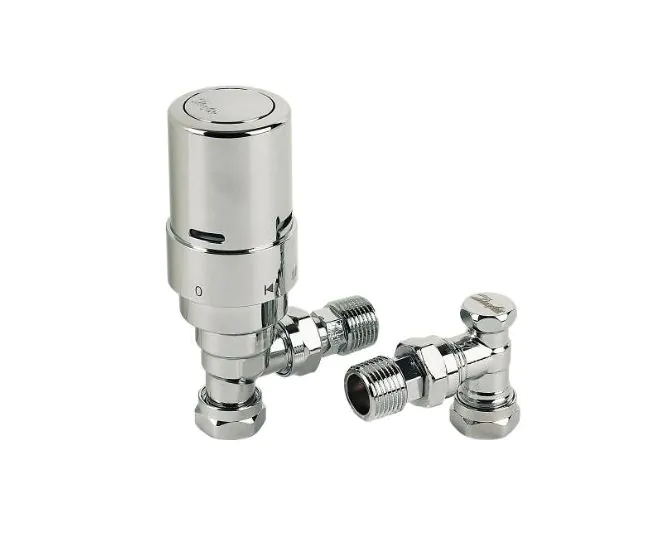 Danfoss RAS-D2 Thermostatic Rad Valve Pack 10/15mm Chrome (Angled) main product photo