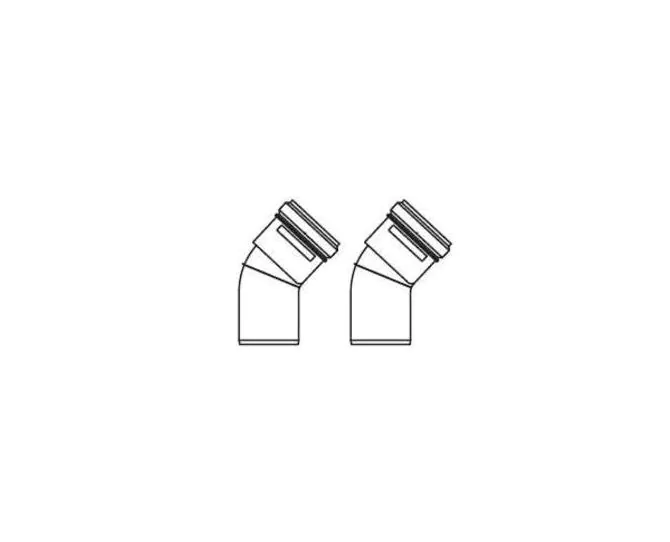 Vaillant VTK 45 Degree Plume Elbow x2 (White) main product photo