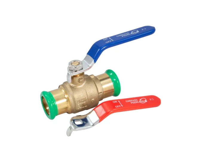 Pegasus Pressfit Lever Ball Valve (Water) Blue & Red Handle 15mm 435010 main product photo