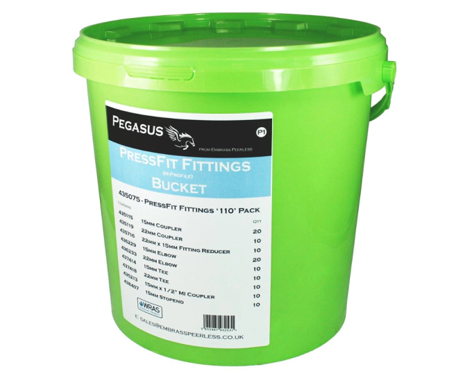 Pegasus PressFit (Water Only) Bucket – 110 Fittings 435075 main product photo