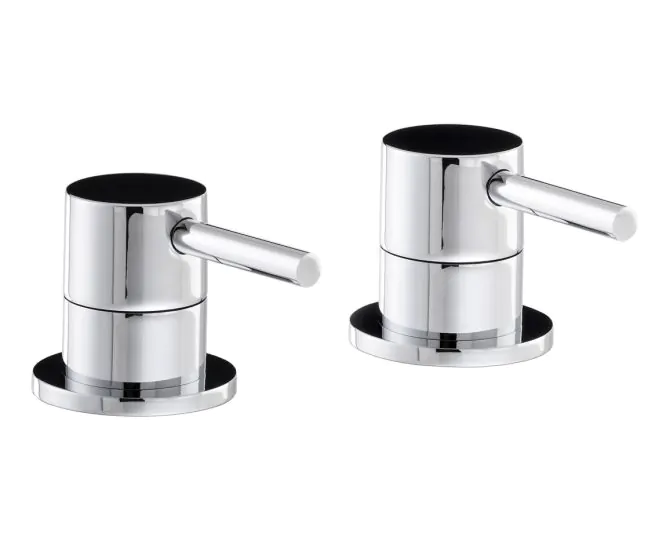 Abode Harmonie Round Bath Filler Panel Valves (Pair) Chrome AB1200 main product photo