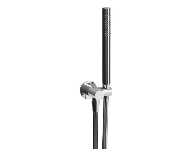 Abode Euphoria Circular Wall Outlet Handset & Bracket Set - Chrome AB24522 main product photo