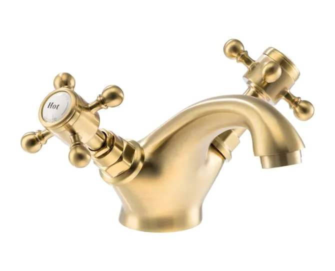 Abode Sentiment Basin Monobloc Mixer Brushed Brass AB2691 main product photo
