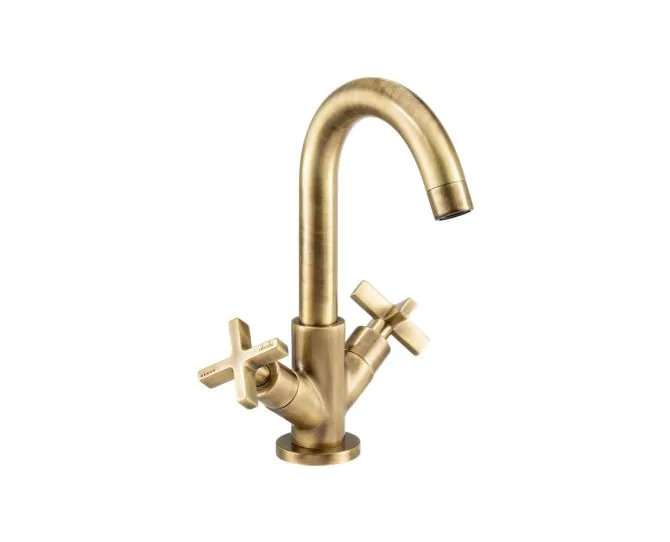 Abode Serenitie Basin Mixer Antique Brass AB2726 main product photo