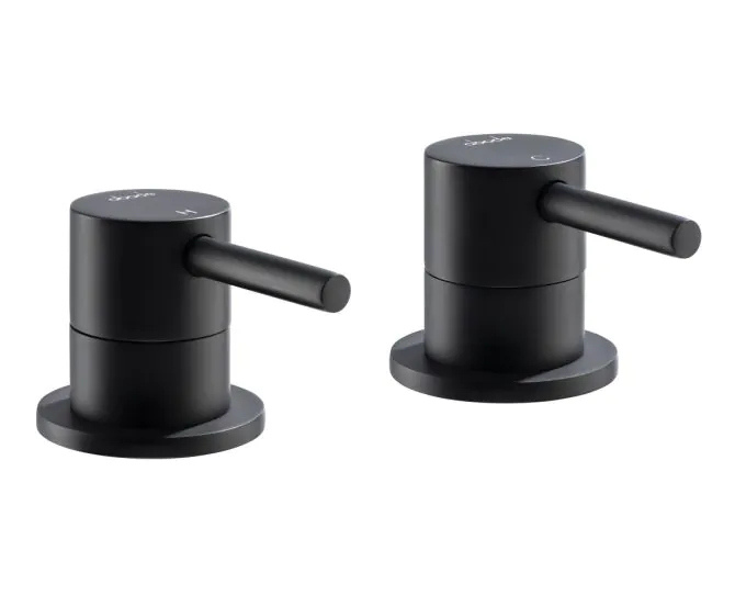 Abode Harmonie Round Bath Filler Panel Valves (Pair) Matt Black AB2749 main product photo