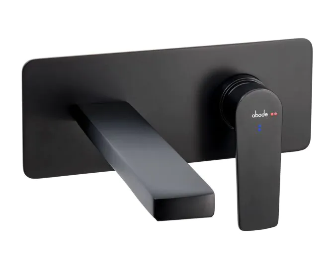 Abode Aquip Wall Mounted Basin/Bath Mixer Matt Black AB2832 main product photo