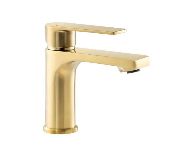 Abode Aquip Basin Mixer Brushed Brass AB2840 main product photo