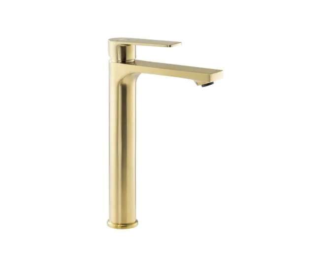 Abode Aquip Tall Basin Mixer Brushed Brass AB2841 main product photo