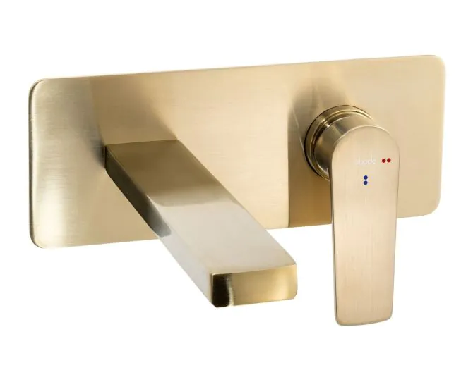 Abode Aquip Wall Mounted Basin/Bath Mixer Brushed Brass AB2842 main product photo