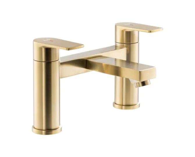 Abode Aquip Deck Mounted Bath Filler Brushed Brass AB2843 main product photo