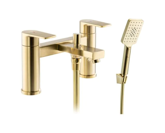 Abode Aquip Deck Mounted Bath Shower Mixer Brushed Brass AB2844 main product photo