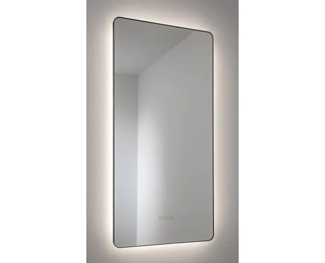Abode Mayar 450x900mm Tablet LED Mirror - Matt Black ABM1032 main product photo