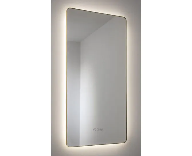 Abode Mayar 450x900mm Tablet LED Mirror - Brushed Brass ABM1033 main product photo