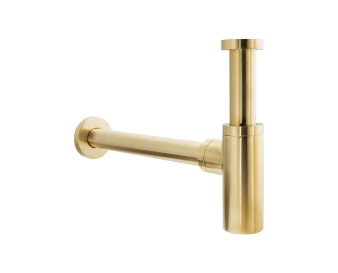 Abode Uno Basin Bottle Trap Brushed Brass ABX1022 main product photo