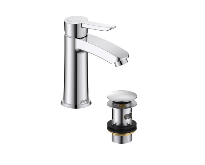 Bristan Apelo Eco Start Basin Mixer with Clicker Waste Chrome APE ES BAS C main product photo