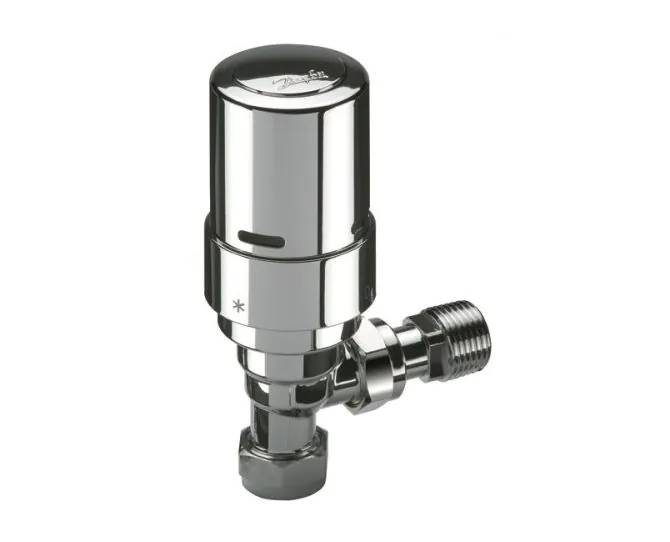 Danfoss RAS-D2 Thermostatic Rad Valve 8/10/15mm Chrome (Angled) main product photo