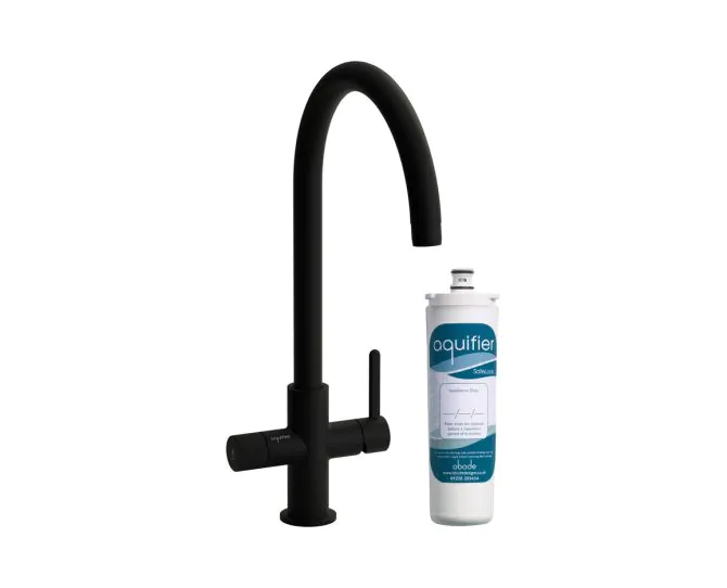 Abode Puria Aquifier Kitchen Mixer Tap Matt Black AT2044 main product photo