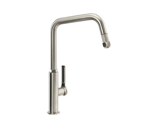 Abode Hex Single Lever Mixer Tap w/Pull Out Brushed Nickel AT2088 (1 LEFT) main product photo