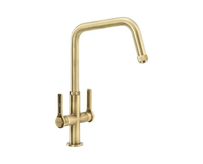 Abode Hex Monobloc Mixer Tap Antique Brass AT2093 main product photo