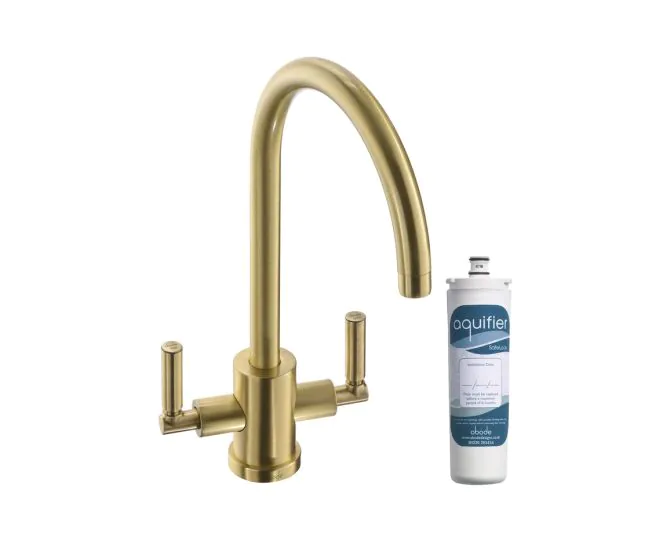 Abode Atlas Monobloc Aquifier Mixer Tap Brushed Brass AT2098 main product photo