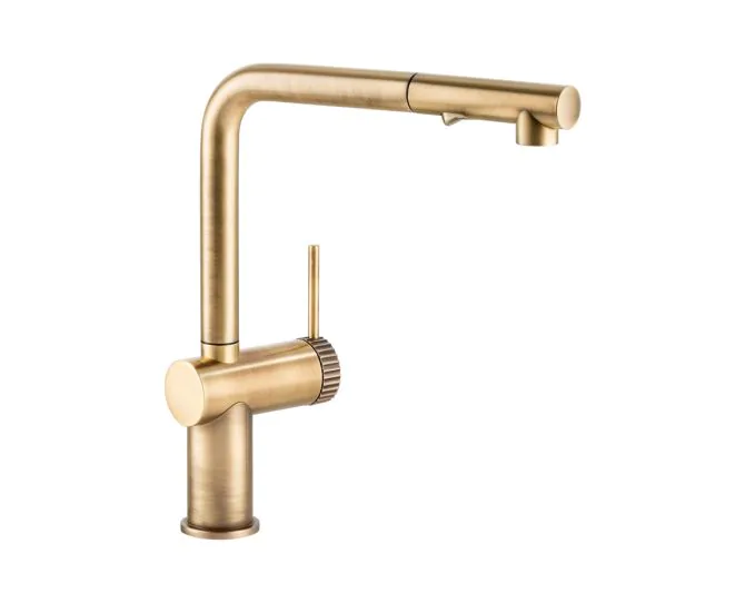 Abode Fraction Pull-Out Mixer Tap Antique Brass AT2158 main product photo