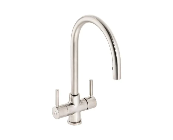 Abode Zest Monobloc Pull-Out Kitchen Mixer Tap Brushed Nickel AT2165 main product photo