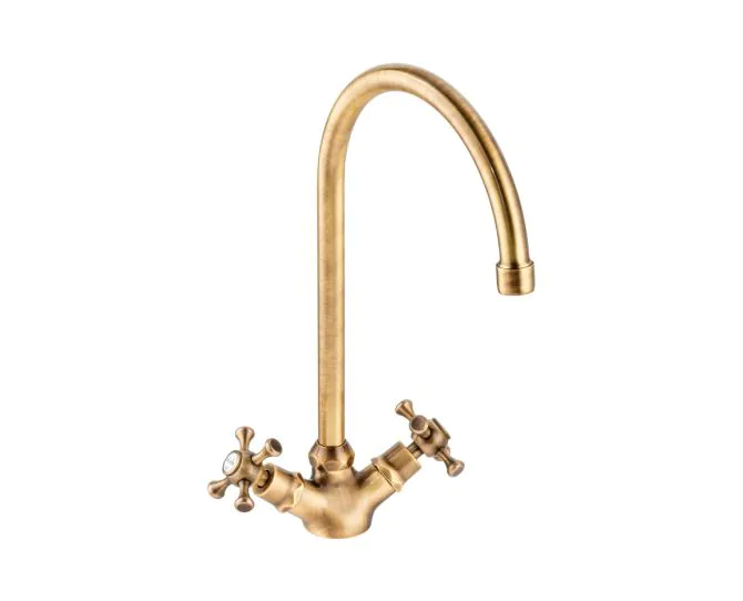 Abode Burford Monobloc Mixer Tap Antique Brass AT2172 main product photo