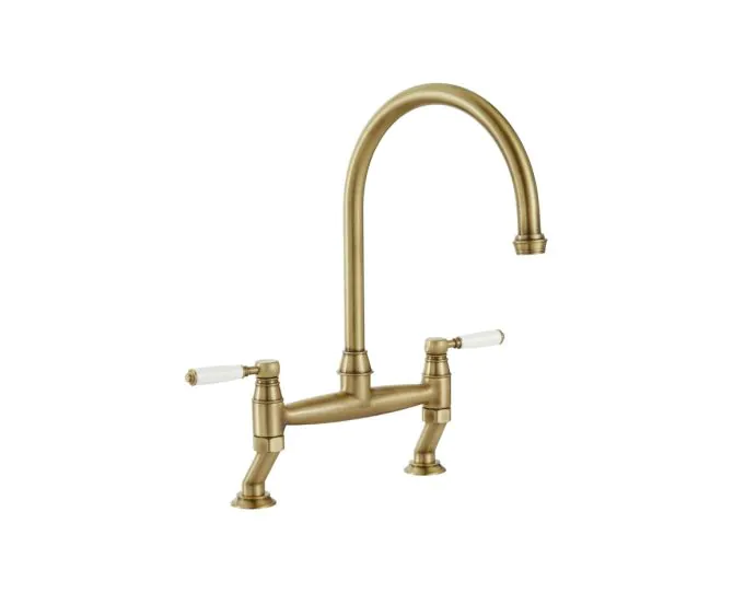 Abode Oxbury Bridge Mixer Tap Antique Brass AT2225 main product photo