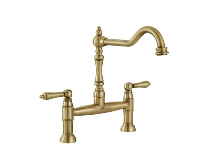 Abode Mayenne Bridge Mixer Tap Antique Brass AT2234 main product photo