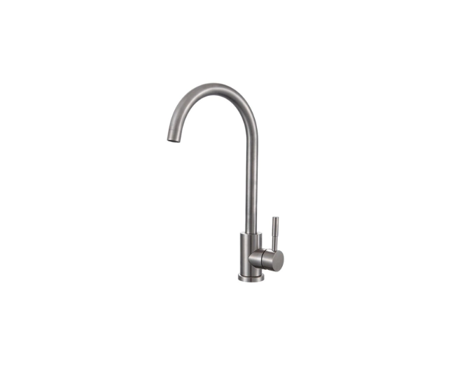 Prima Soho Single Lever Swan Neck Mixer Tap Brushed Steel BPR2055 main product photo