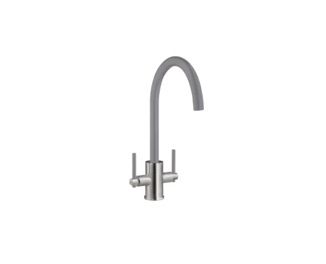 Prima+ Swan Neck Dual Lever Mixer Tap Grey BPR702 main product photo