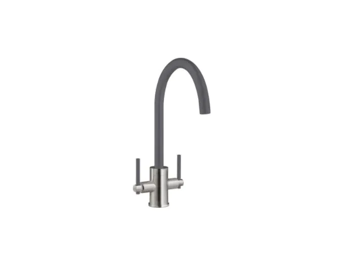 Prima+ Swan Neck Dual Lever Mixer Tap Gun Metal BPR706 main product photo