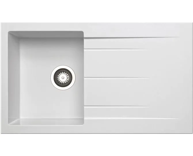 Prima+ Compact Granite 1B & Drainer Inset Sink White CPR345 main product photo