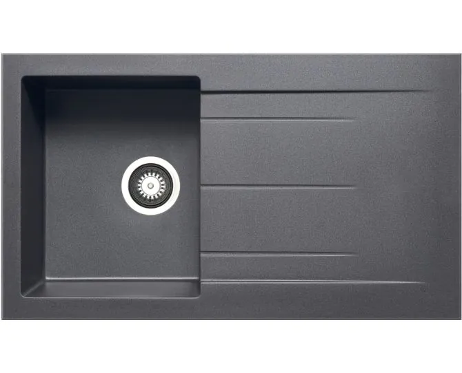 Prima+ Compact Granite 1B & Drainer Inset Sink Gun Metal CPR346 main product photo