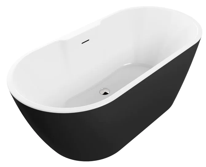 Vasca Alessio Freestanding 1655x745x580mm 0TH Bath - Matt Black main product photo