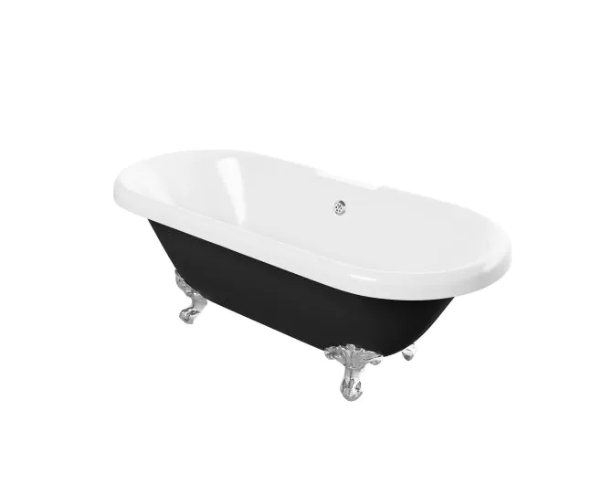 Vasca Kosmo Freestanding 1690x740x620mm 2TH Bath w/Feet - Black main product photo