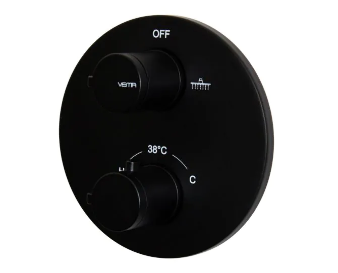 Vema Timea Black Two Outlet Thermostatic Valve DICM0448 main product photo