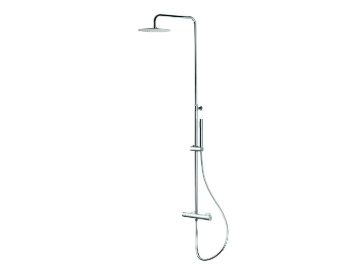 Vema Thermostatic Round Bar Valve w/Fixed Head & Riser - Chrome DICM0464 main product photo