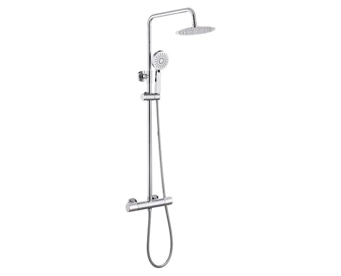 Vasca Stella Cool-Touch Thermostatic Mixer Shower w/Riser & Overhead Kit - Chrome main product photo
