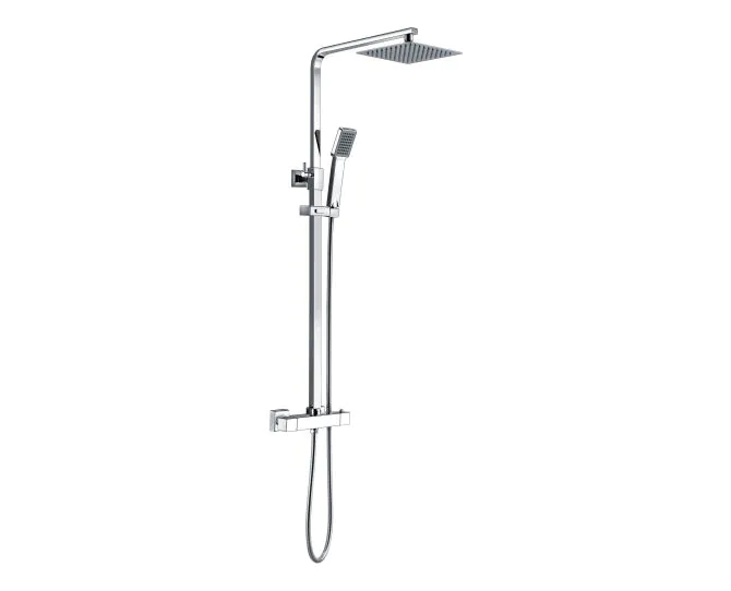 Vasca Square Thermostatic Bar Mixer w/Riser Kit - Chrome main product photo