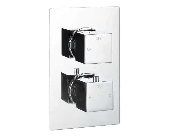 Vasca Cosmo Thermostatic Single Outlet Twin Shower Valve - Chrome main product photo