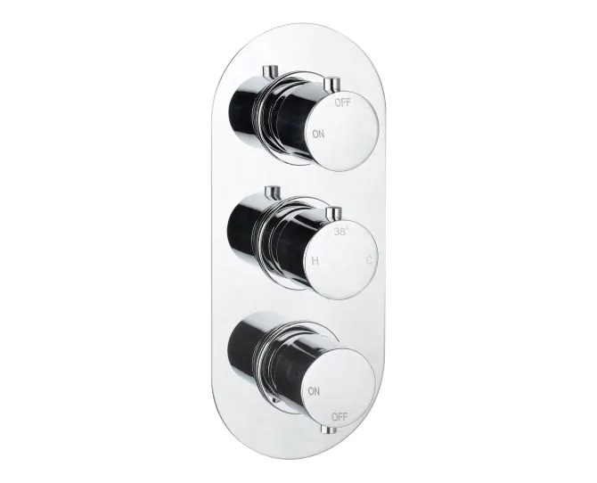 Vasca Urus Thermostatic Two Outlet Triple Shower Valve - Chrome main product photo