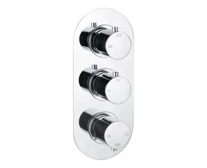 Vasca Urus Thermostatic Three Outlet Triple Shower Valve - Chrome main product photo