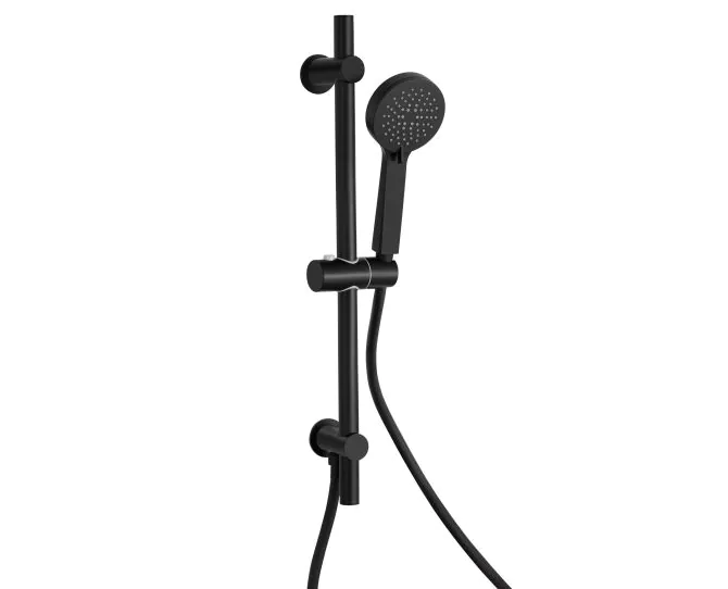 Vasca Urus Round Riser Rail Kit w/Elbow & 3 Mode Handset - Matt Black main product photo