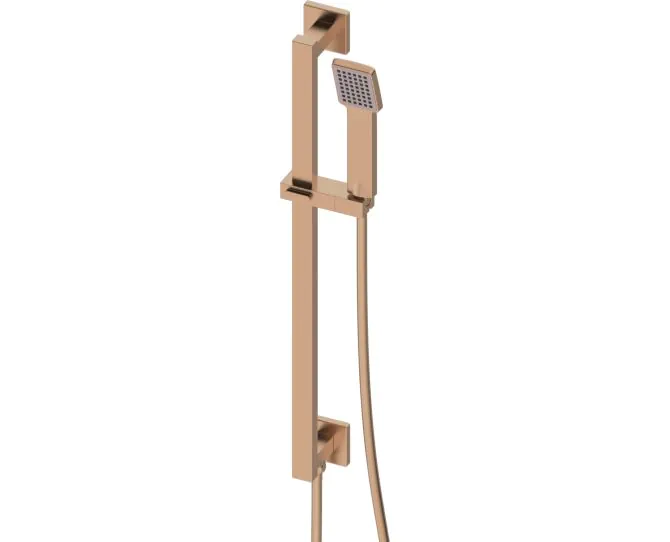 Vasca Cosmo Square Riser Rail Kit w/Elbow & Handset - Brushed Bronze main product photo