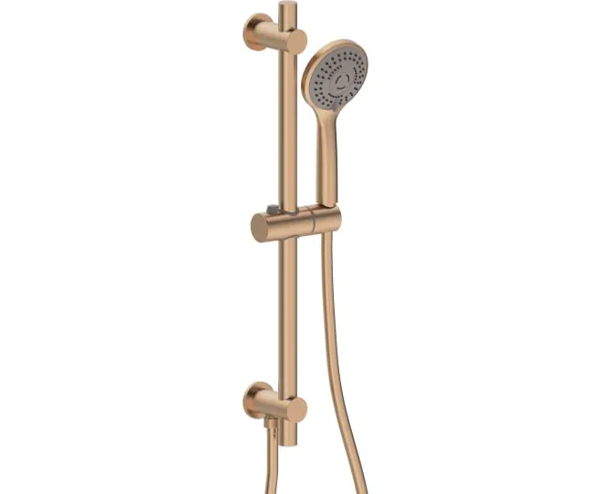 Vasca Urus Round Riser Rail Kit w/Elbow & 3 Mode Handset - Brushed Bronze main product photo