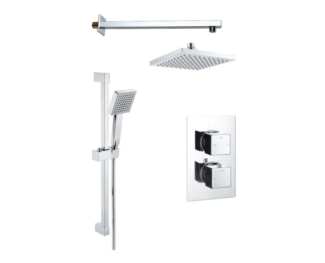 Vasca Square Concealed Valve Head & Arm Shower Pack - Chrome main product photo