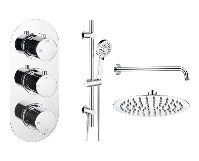 Vasca Urus Round Shower Valve & Kit Pack 3 - Chrome main product photo