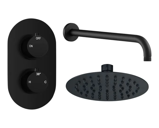 Vasca Urus Round Shower Valve & Kit Pack 1 - Matt Black main product photo