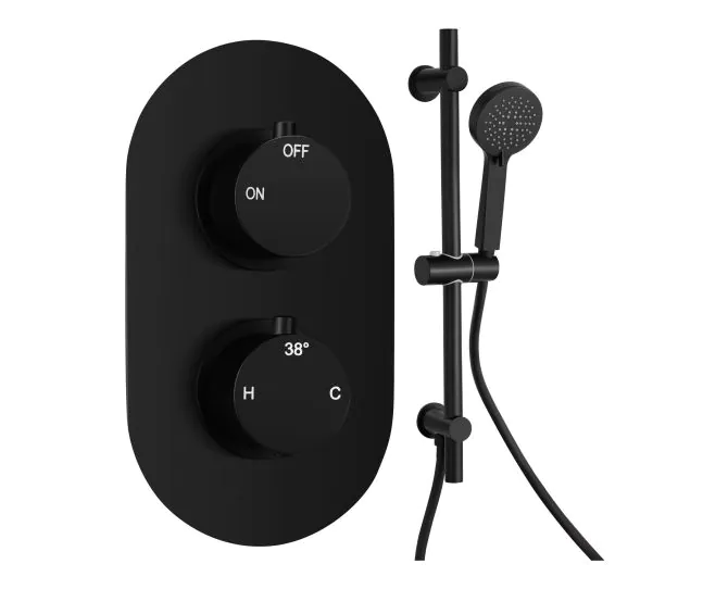 Vasca Urus Round Shower Valve & Kit Pack 2 - Matt Black main product photo